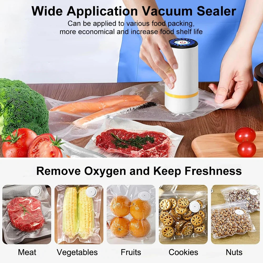 Raugee Mini Handheld Electric Vacuum Sealer with Reusable Bags