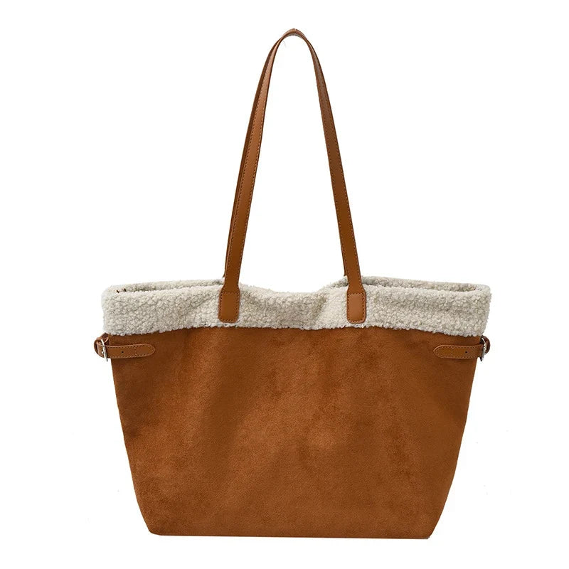 Nixie Vintage Suede Plush Tote Bag – Women's Handbag