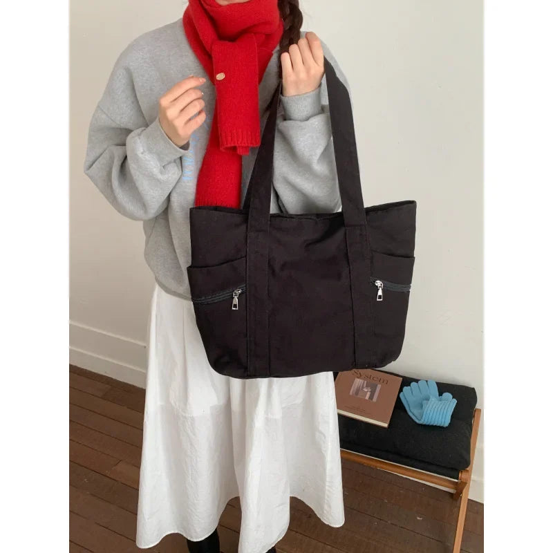 Nixie Large Canvas Tote Bag – Women's Shoulder Commuter Bag