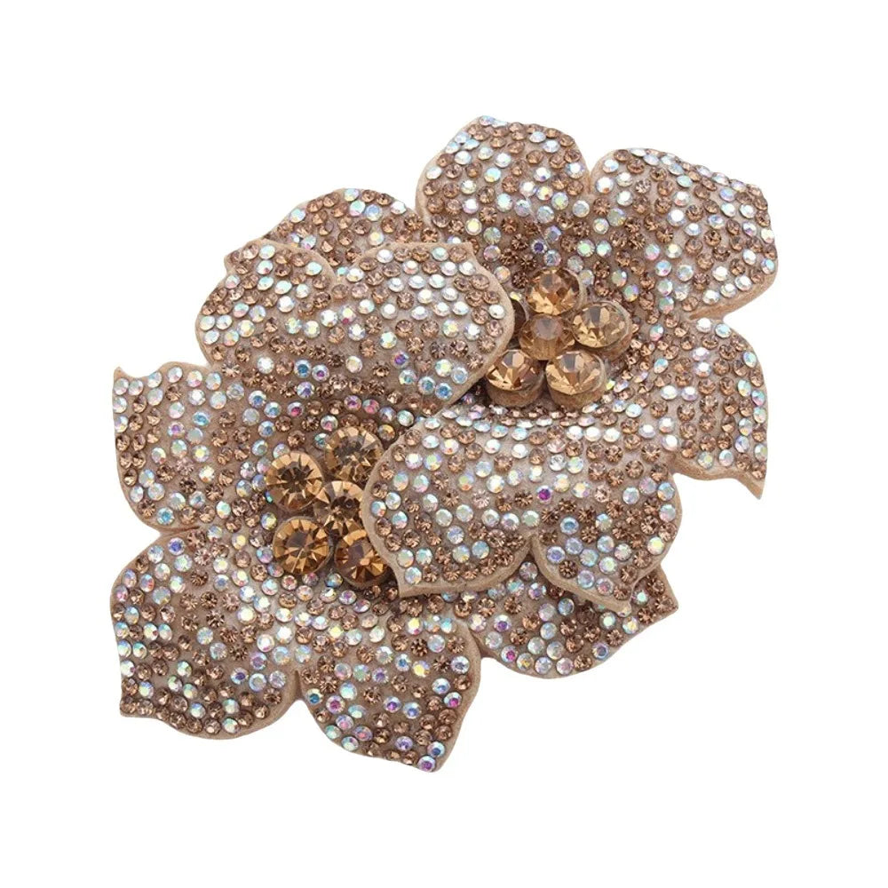 3D Rhinestone Rose Patch – Sparkling DIY Flower Appliqué
