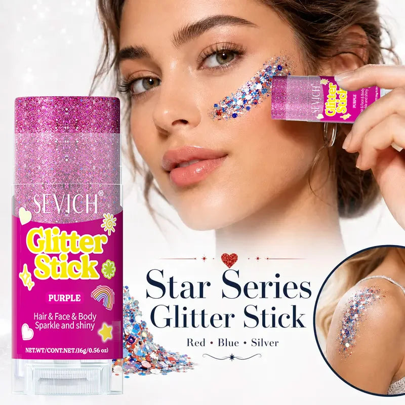 Body Glitter Stick – Shiny Makeup Gel for Hair, Face & Body