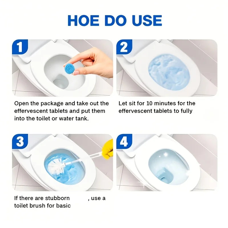 Toilet Effervescent Cleaning Tablets – 10 Pack | Ceramic Safe
