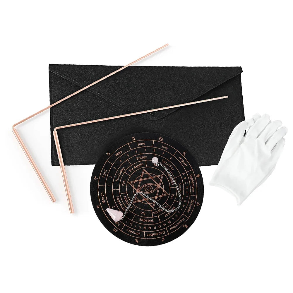 99.9% Pure Copper Dowsing Rods & Divination Pendulum Kit