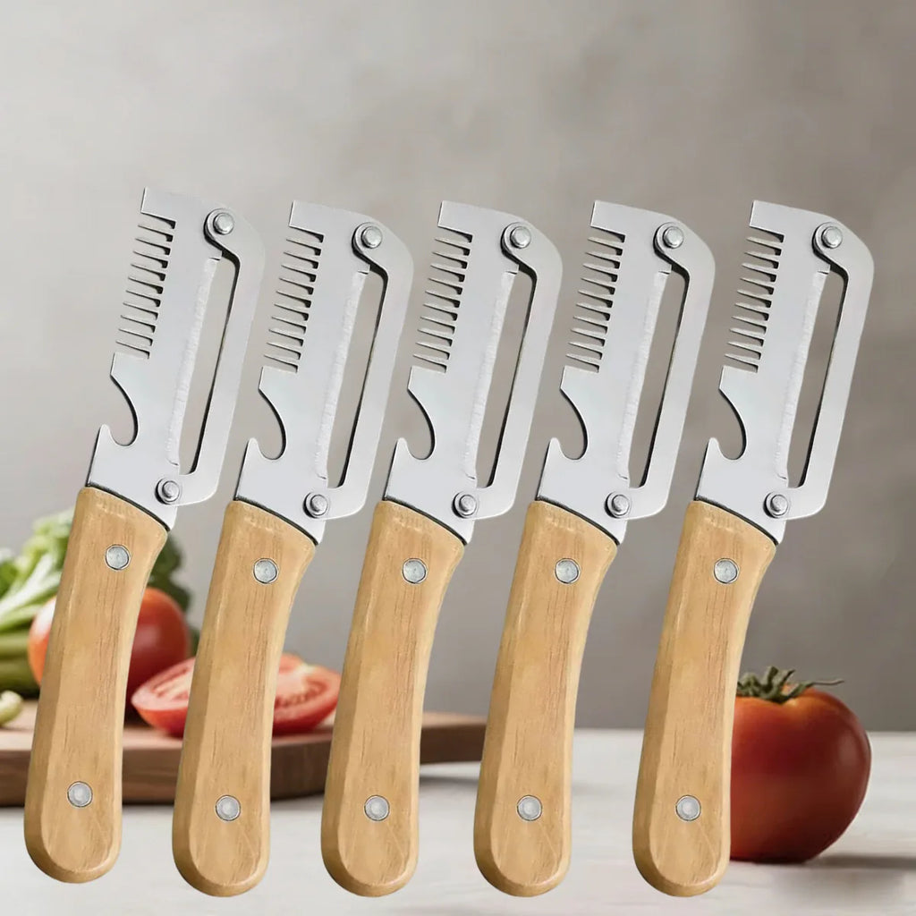 Stainless Steel Fruit & Vegetable Peeler Set – Wood Handle