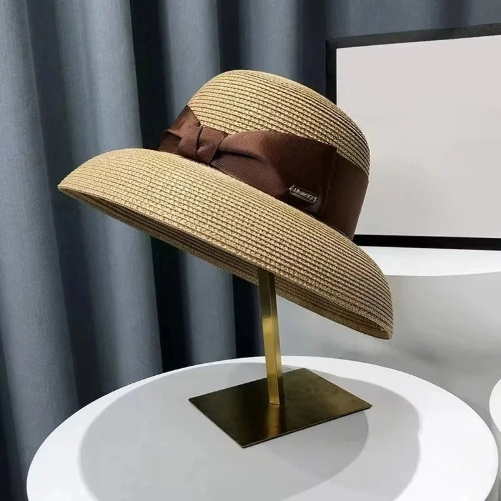 Women's Wide Brim Straw Sun Hat – UV Protection Beach Hat