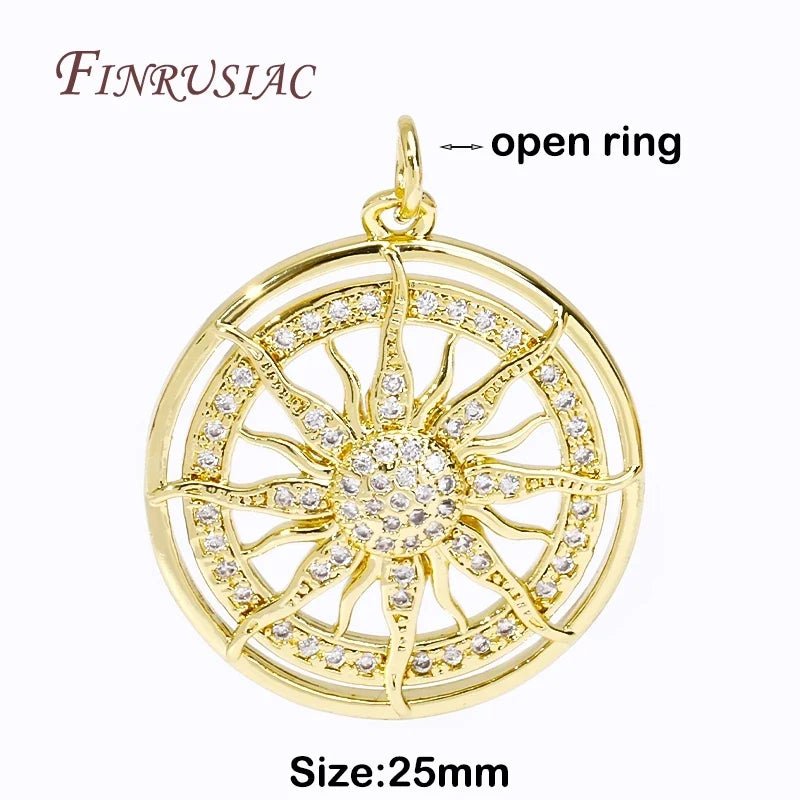 18K Gold Sun Charm Pendants – DIY Jewelry Making | FINRUSIAC