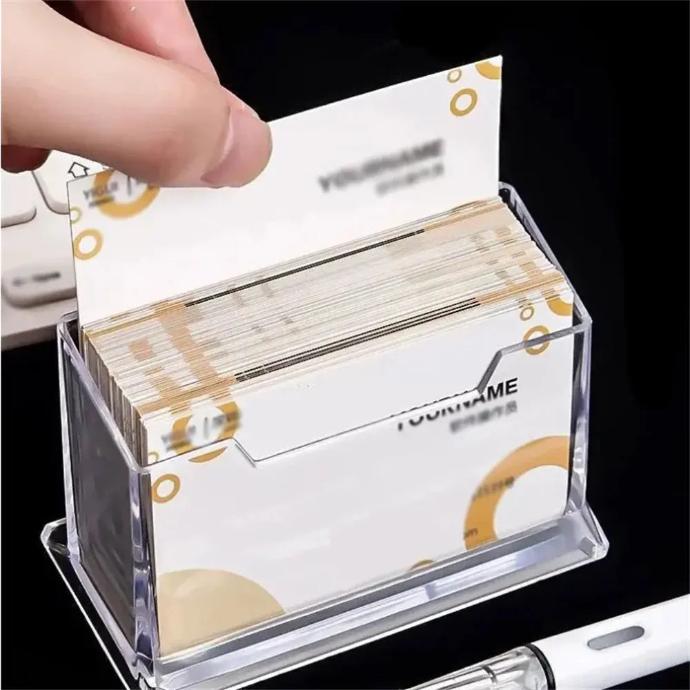 Transparent Acrylic Desktop Business Card Holder Display Stand
