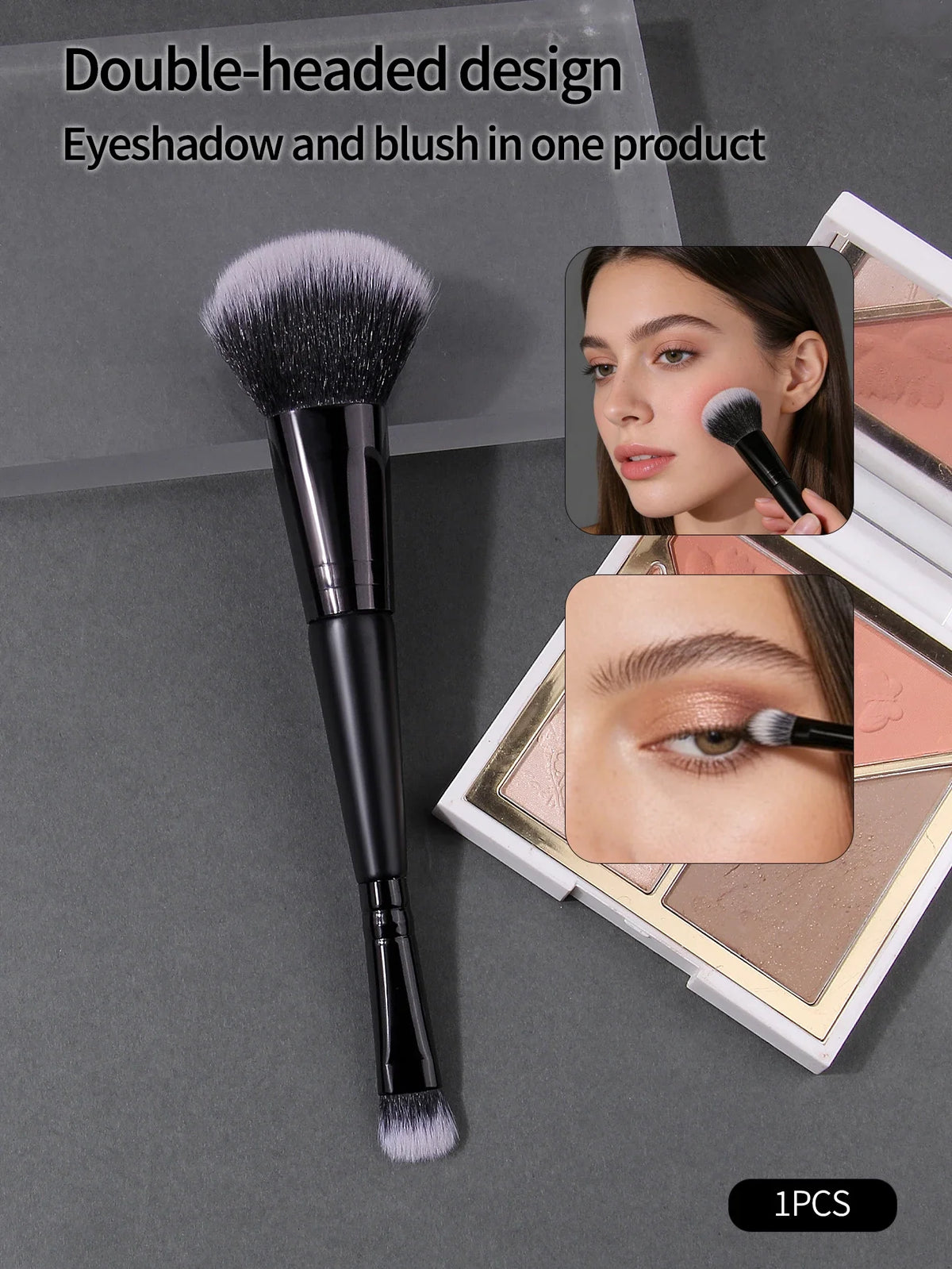 2-in-1 Double Head Makeup Brush – Foundation & Blush Tool