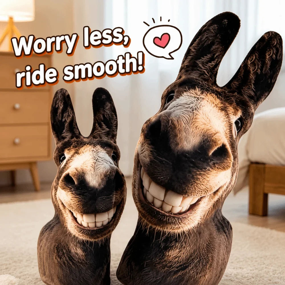 Smiling Donkey Plush Pillow – Ugly Cute Stuffed Animal Toy