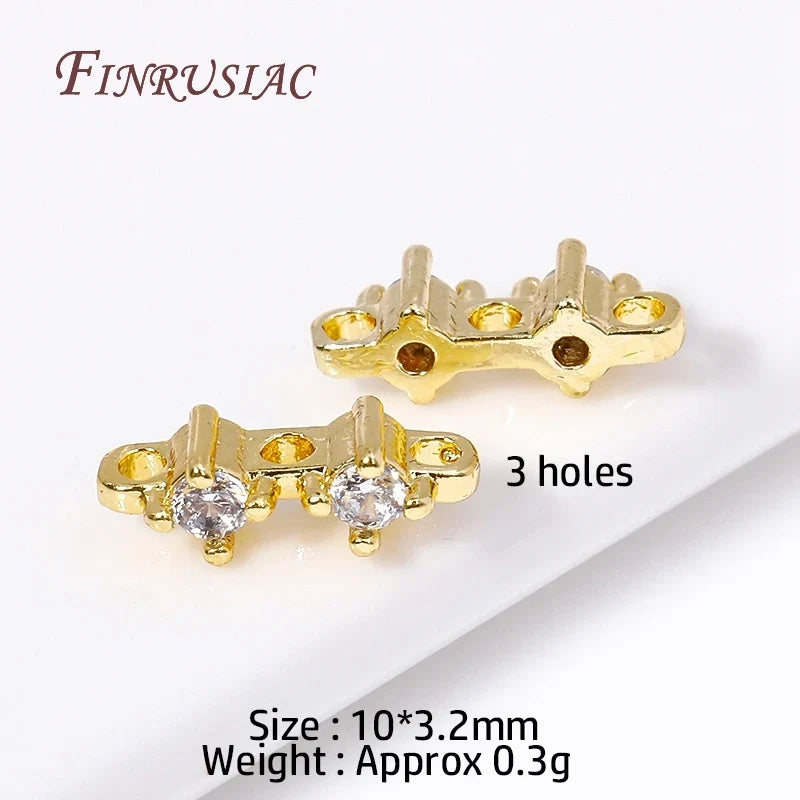 18K Gold Plated Zircon Flower Connector Spacer Beads – DIY Jewelry