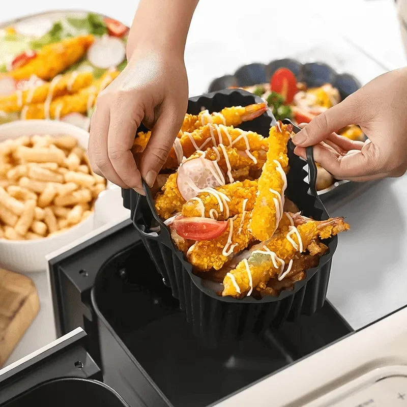 Silicone Air Fryer Pot & Muffin Cupcake Molds – 2pc Set