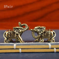 Brass Lucky Elephant Miniature Figurine | Antique Bronze Statue