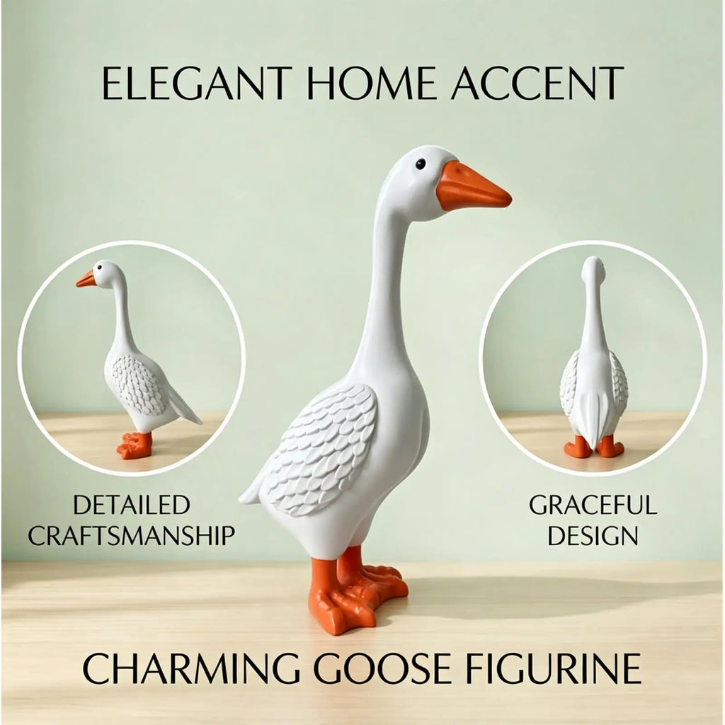 Resin Goose Garden Statue – All-Weather Outdoor Lawn Decor