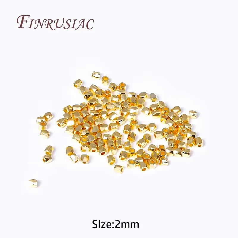 6mm 18K Gold Plated Brass Round Spacer Beads | DIY Jewelry