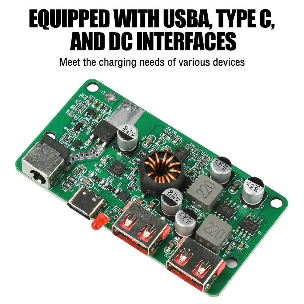 PD 100W Solar Voltage Regulator – Dual USB & USB-C Fast Charging