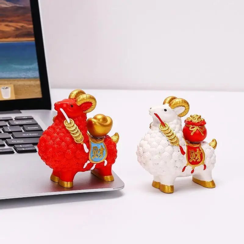 Feng Shui Golden Goat Statue – Chinese Zodiac Figurine