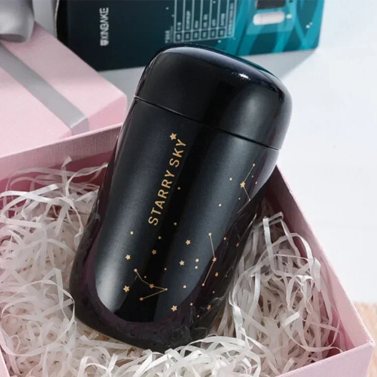 Starry Sky 200ml Mini Vacuum Flask – Leakproof Steel Thermos