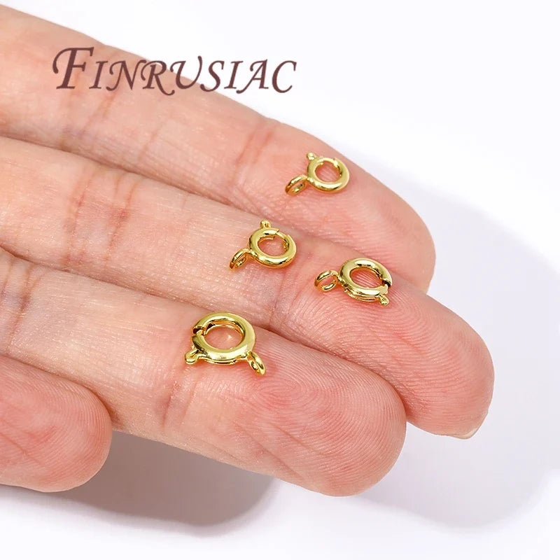 9mm 18K Gold Plated Circle Spring Clasps – DIY Jewelry Findings