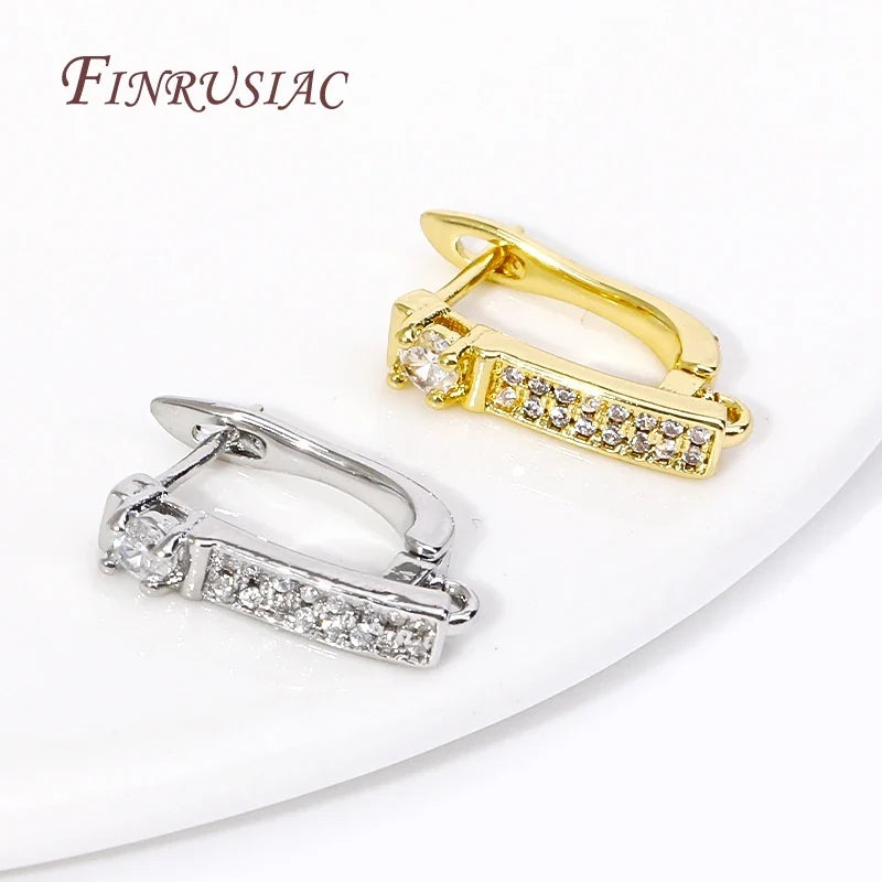 18K Gold Plated Zircon Earring Hooks – DIY Copper Earwires
