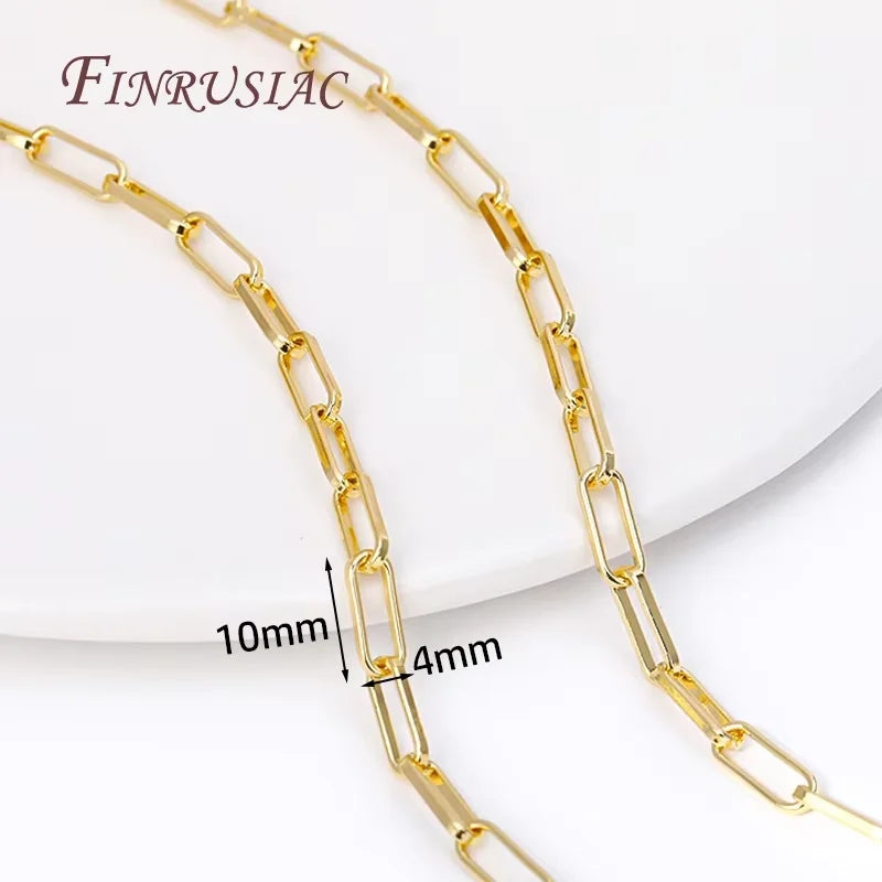 18K Gold Plated Heart Link Chain – DIY Bracelet & Necklace