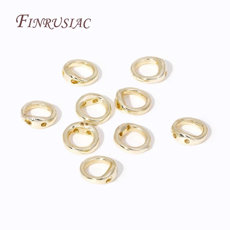 18K Gold Plated End Beads & Connecting Rings – DIY Jewelry