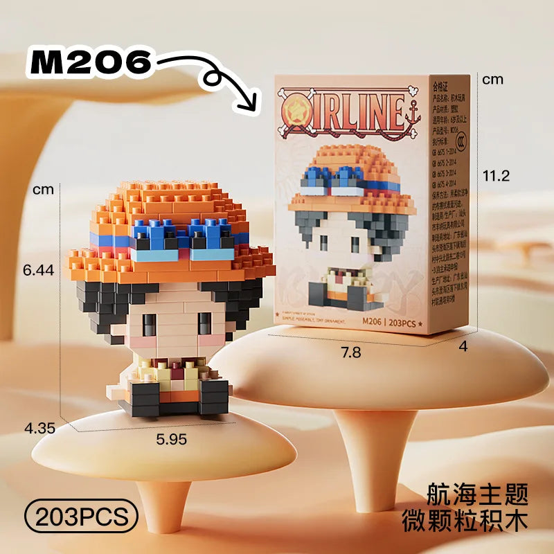One Piece Anime Mini Block Figures – 20 Styles | 3D Assembly Toy