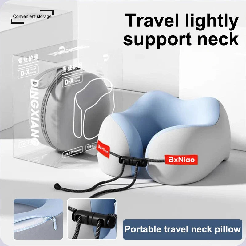 Memory Foam U-Shaped Travel Neck Pillow – Washable & Portable