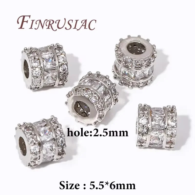 18K Gold Plated Zircon Flower Beads – DIY Jewelry Making
