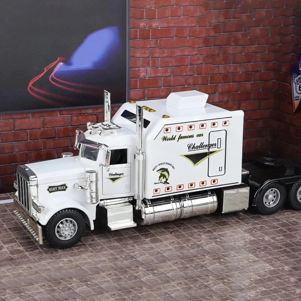 1:24 Diecast American Semi Truck Model with Sound & Light