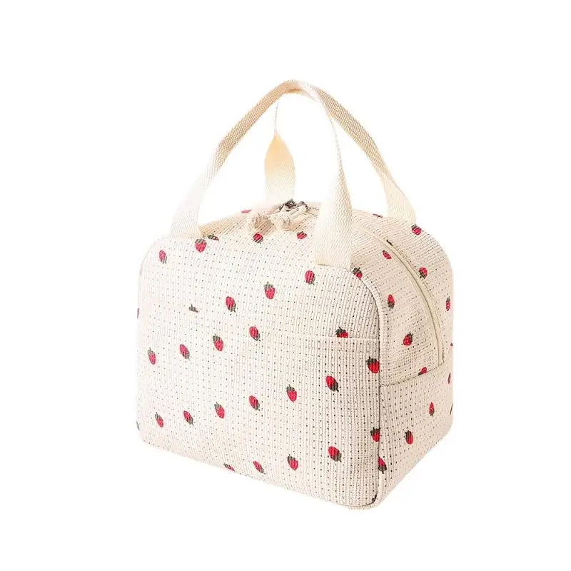 Vintage Corduroy Insulated Lunch Bag – Floral & Plaid