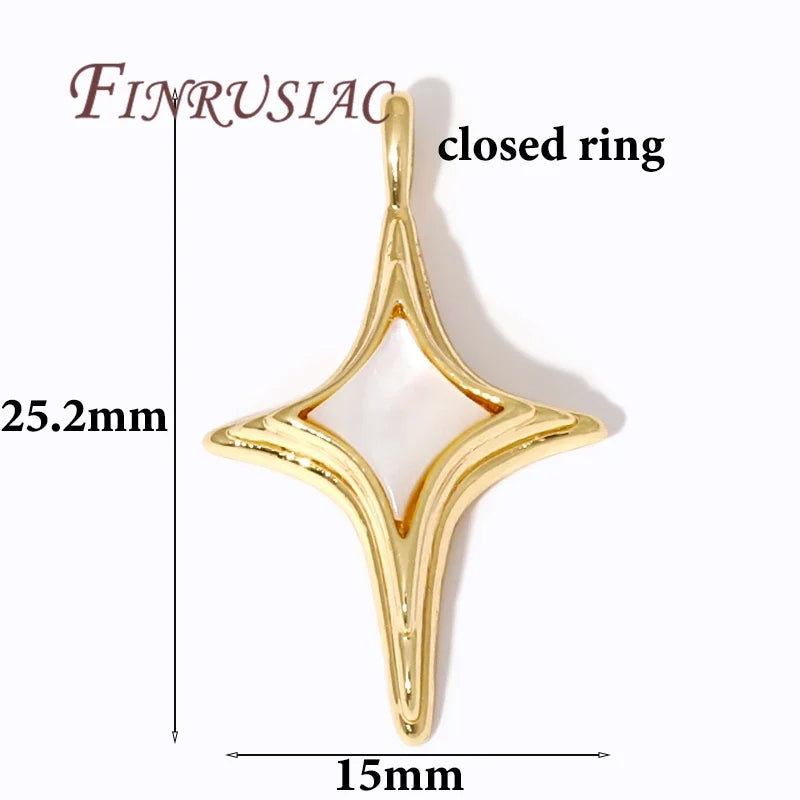 18K Gold Plated Star & Shell Charms – DIY Jewelry Pendants