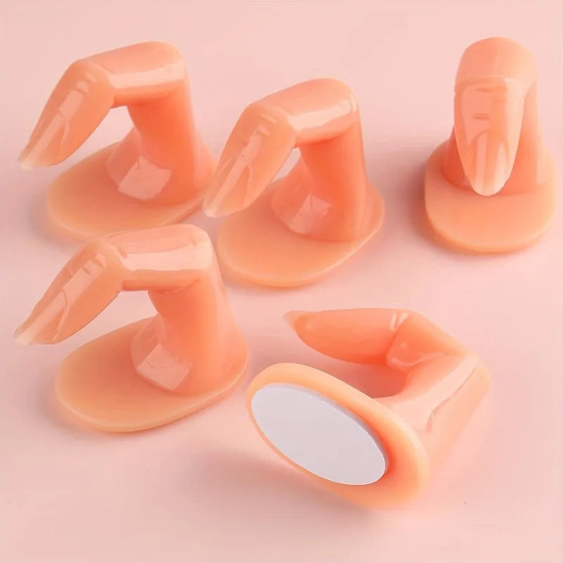 Silicone Fake Fingers for Nail Art Practice & Training – 5/10 Pcs