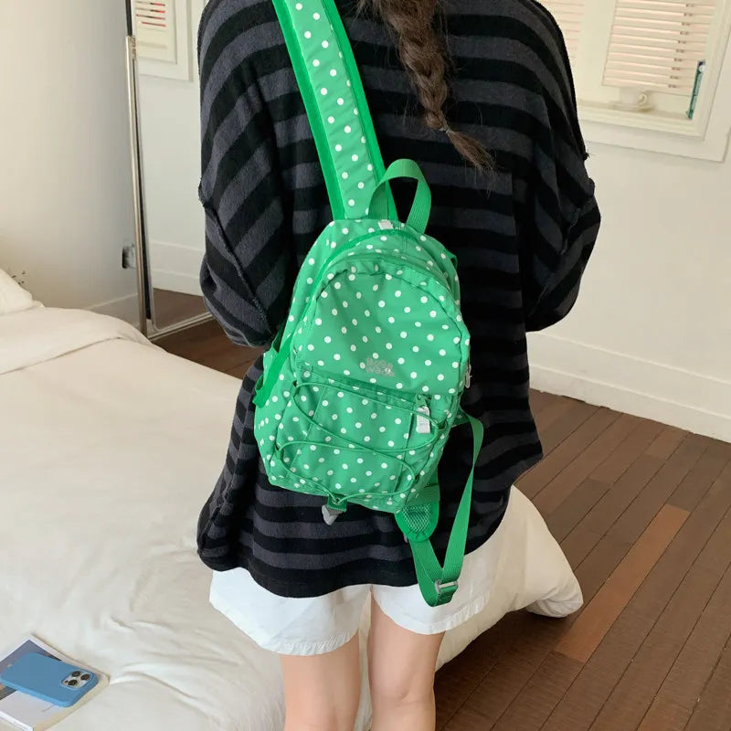 Nixie Cute Polka Dot Backpack – Lightweight Travel School Bag