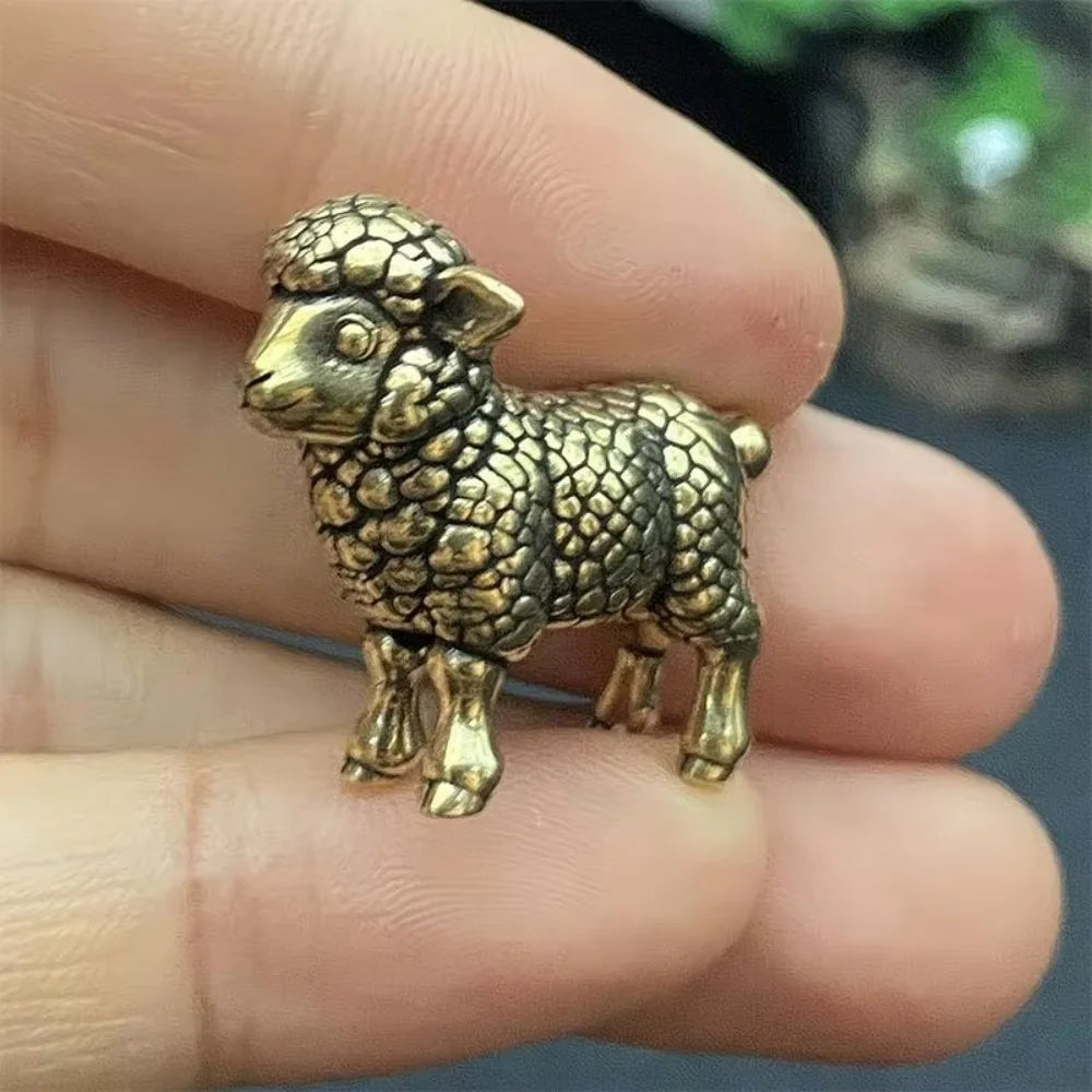 Brass Zodiac Sheep Statue | Chinese Zodiac Animal Figurine