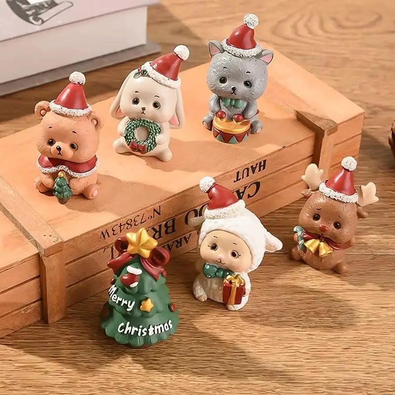 Mini Resin Christmas Animal Ornament | Cute Xmas Tree Pendant