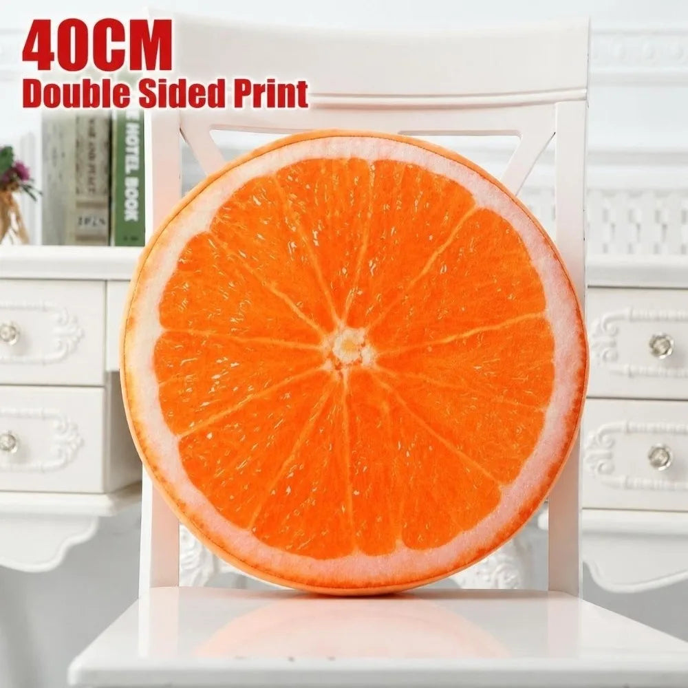 Round Fruit Slice Plush Pillow – Cute Sofa Seat Cushion Decor