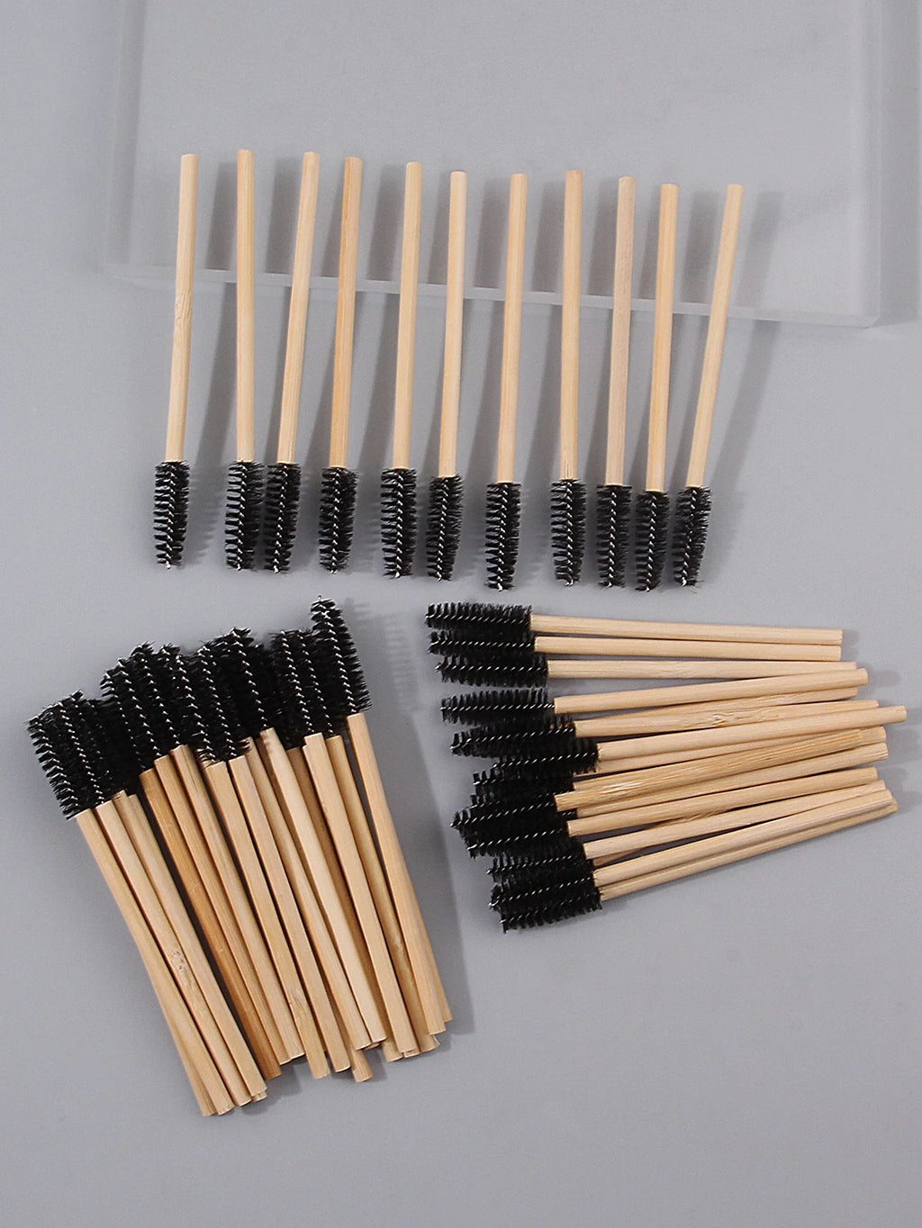 50PCS Bamboo Mascara Wands – Lash & Eyebrow Brush Set