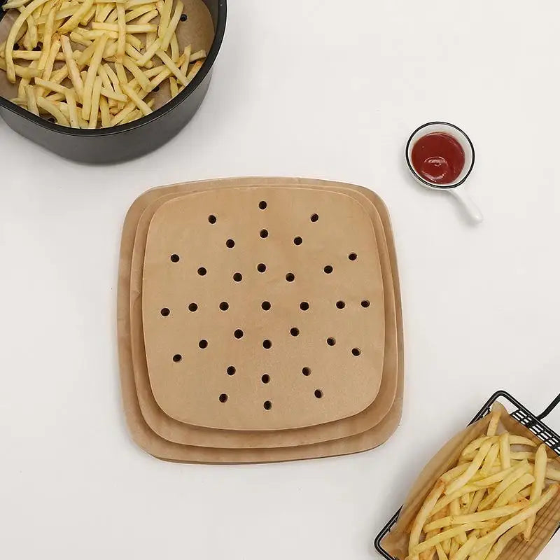 Square Air Fryer Parchment Liners Non-Stick – 100 Sheets