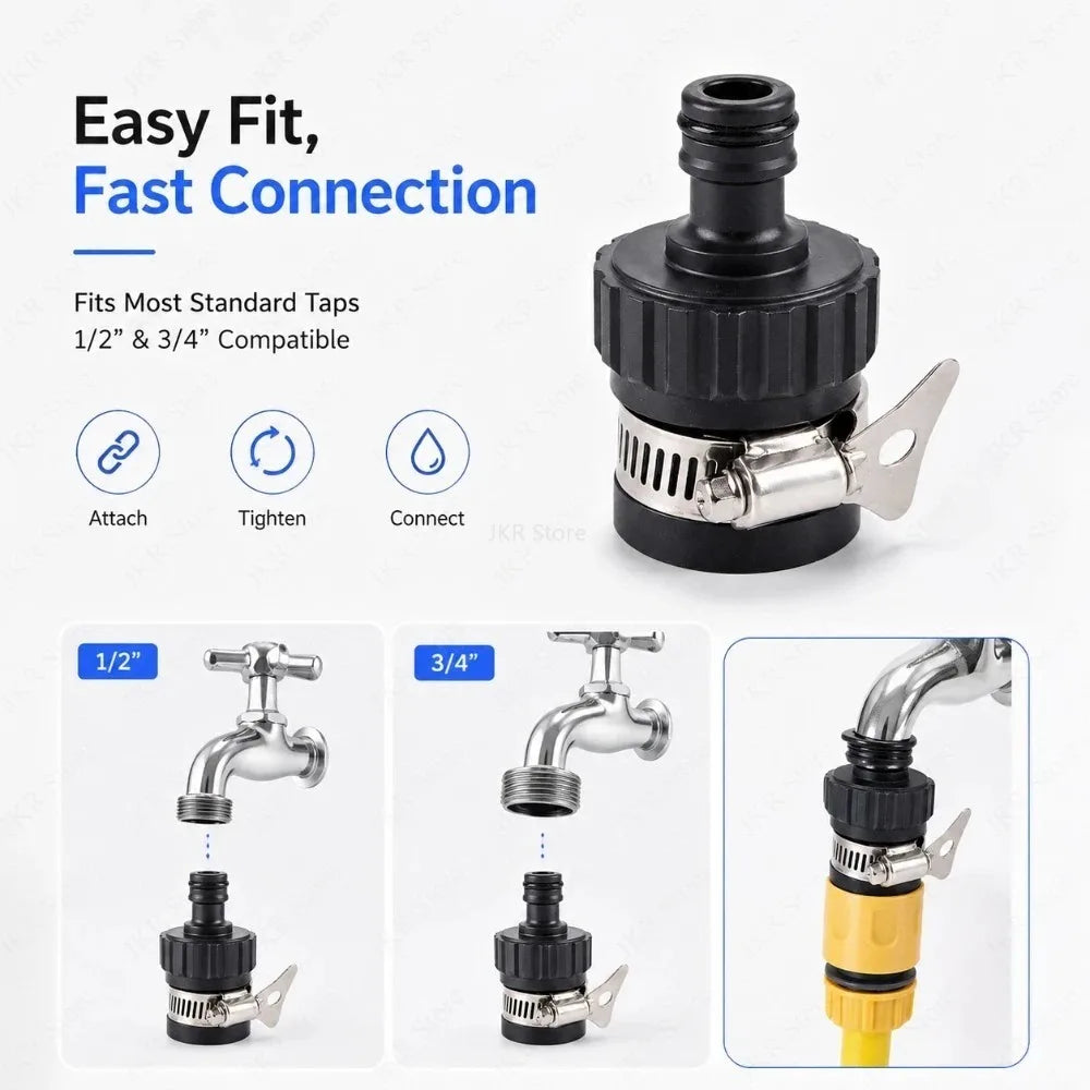 Universal Faucet Adapter Quick Connect Hose Fitting for Garden & Car