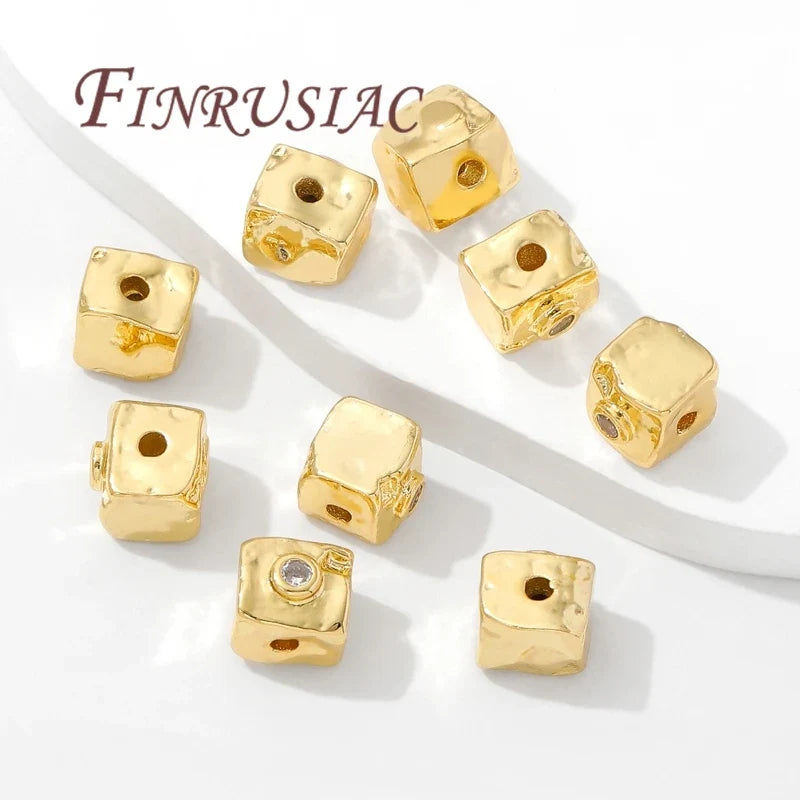 8mm Square Spacer Beads 18K Gold Plated – DIY Jewelry Findings