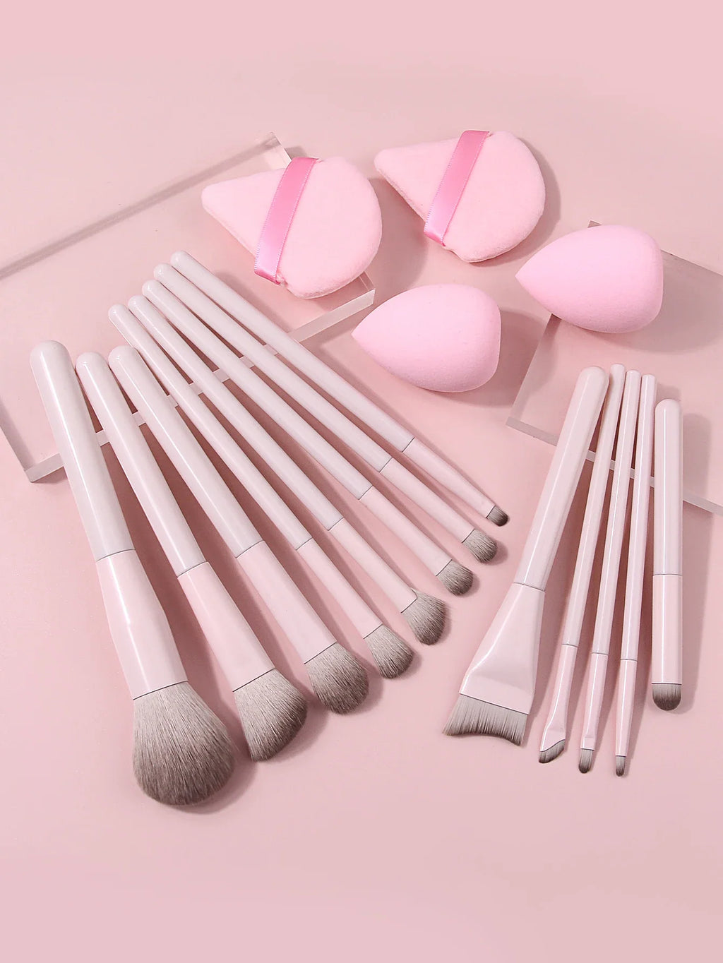 17PCS Soft Fluffy Makeup Brush Set with Powder Puff & Sponge