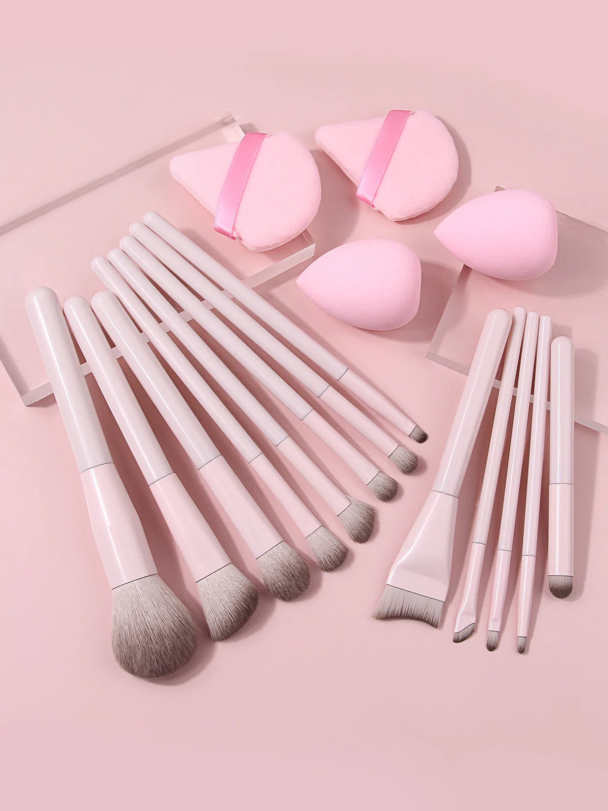 17PCS Soft Fluffy Makeup Brush Set with Powder Puff & Sponge