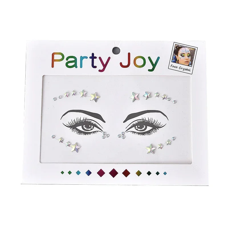 Face Rhinestone Gem Stickers – Festival Temporary Tattoo Jewels