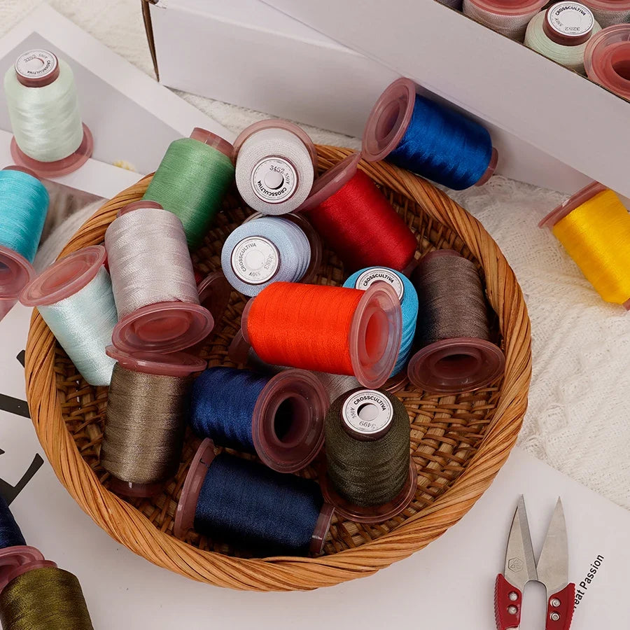 120-Color Embroidery Thread Set – 120D/2 Polyester 550 Yds/Spool