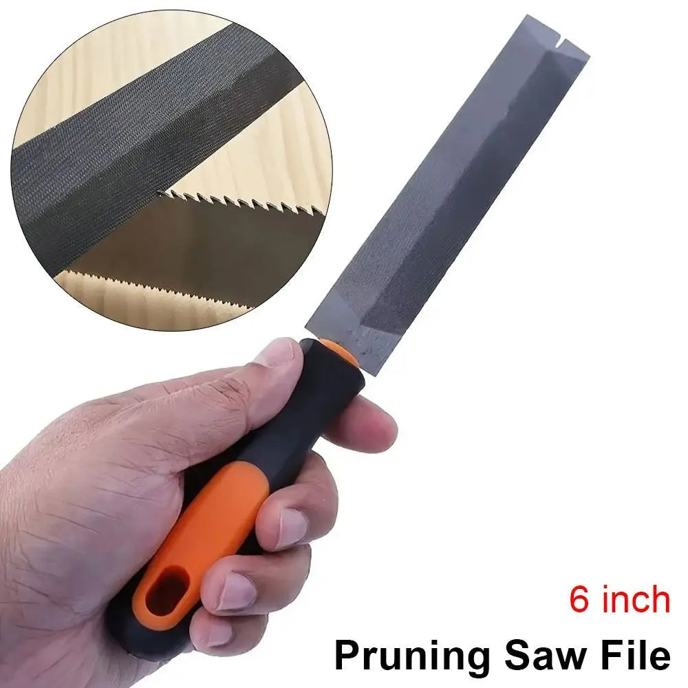 Rhombic Pruning Saw File T12 Steel Wood Rasp with TPR Handle