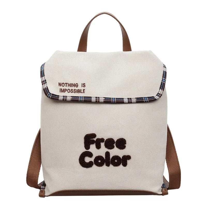 Korean Cartoon Canvas Backpack – Lightweight Student School Bag