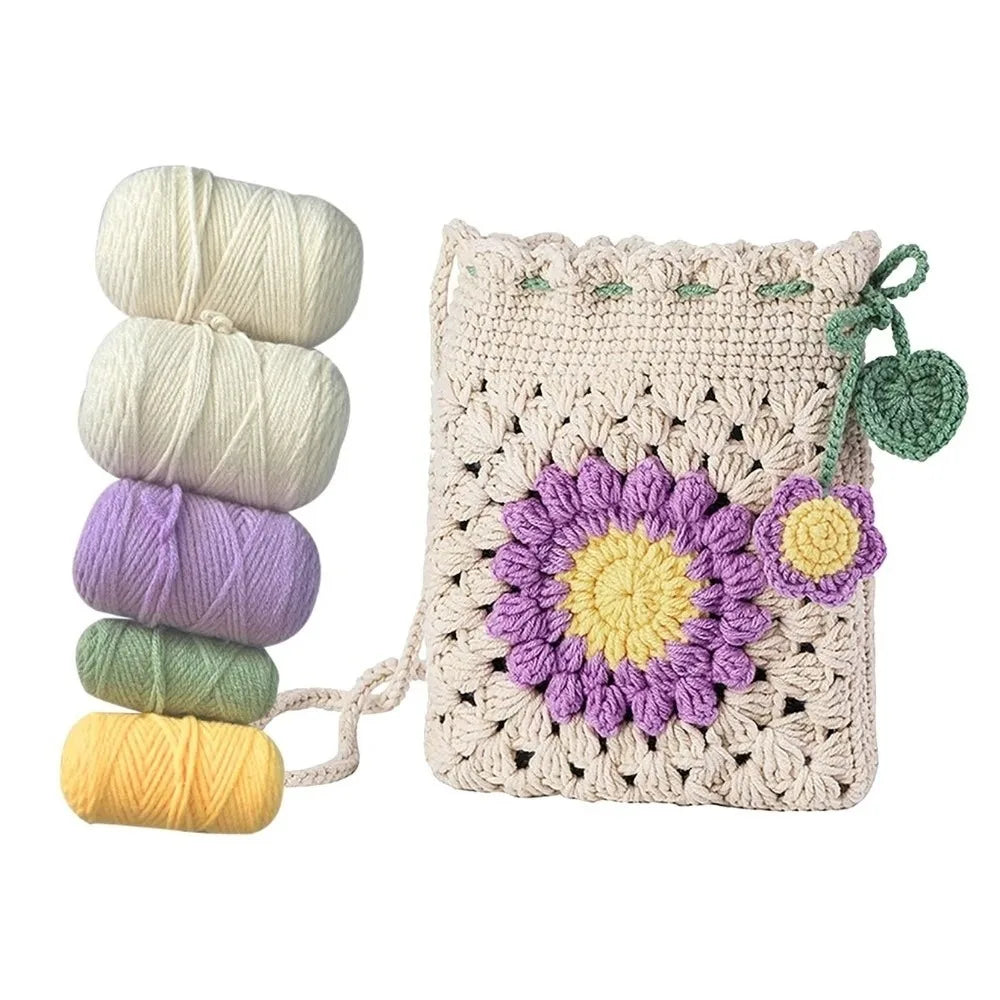 DIY Sunflower Crochet Bag Kit – Beginner Crossbody Starter Set