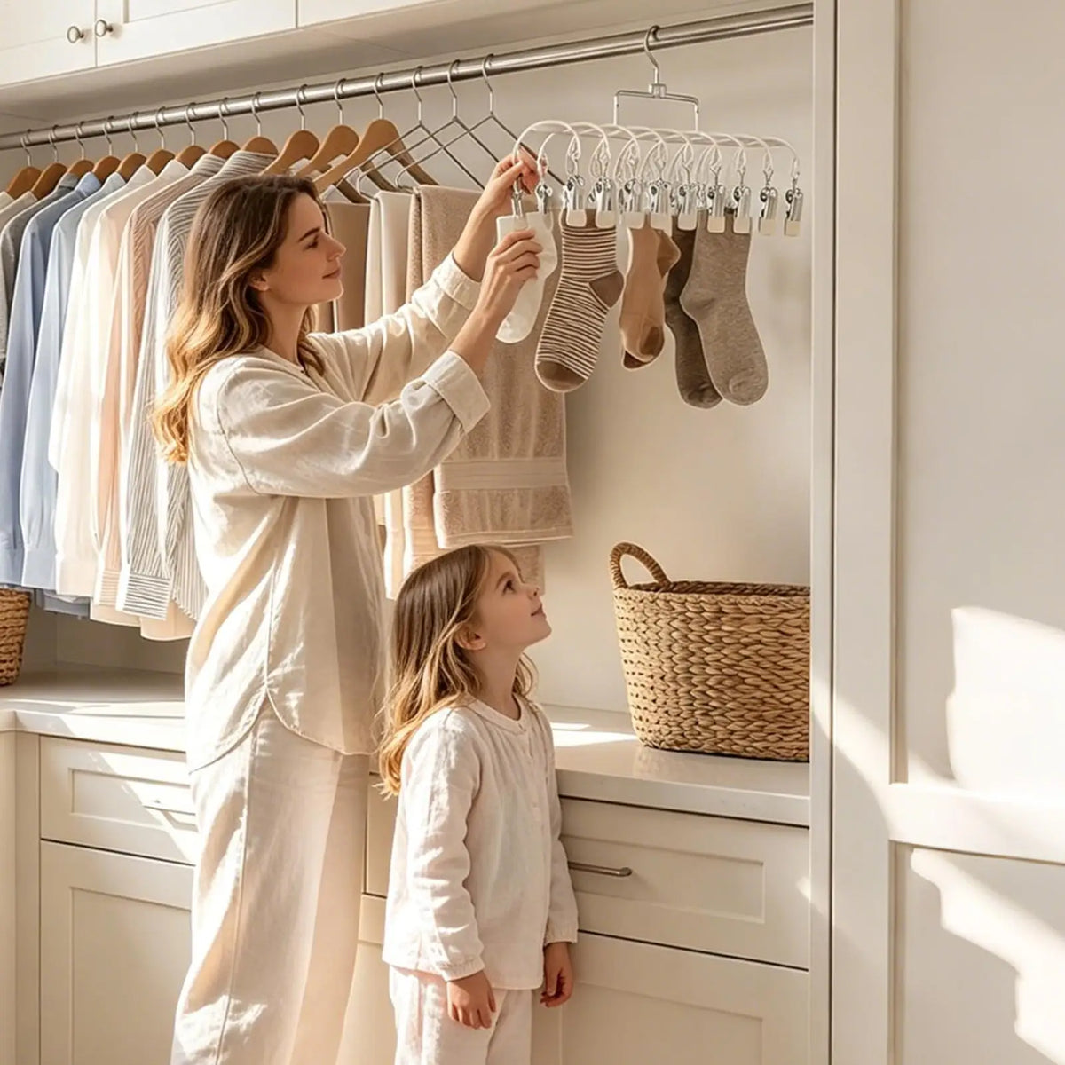 Multi-Clip Pants Hanger – Stainless Steel Closet Organizer