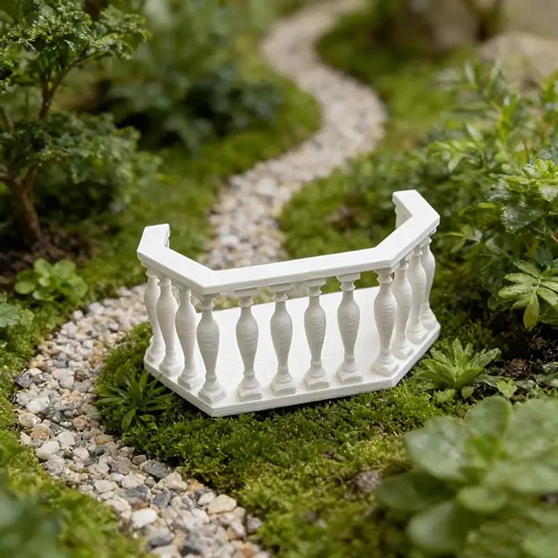 Miniature Dollhouse Balcony with Railing – European DIY Decor