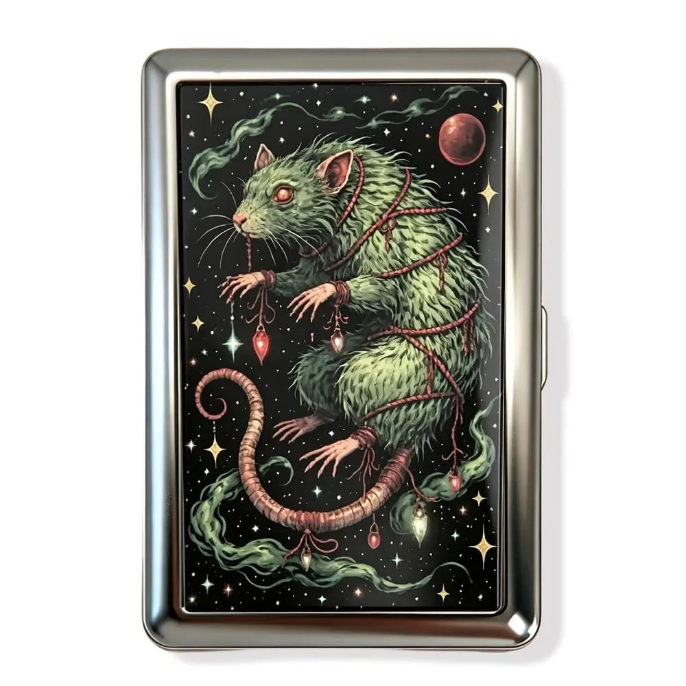 Vintage Metal Flip Card Case – Retro Compact Card Holder